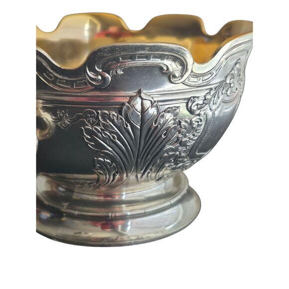 Vintage Silver Plated Ornate Candy Dish with 2 Handles  Japan Tarnish Resistant - Picture 8 of 10